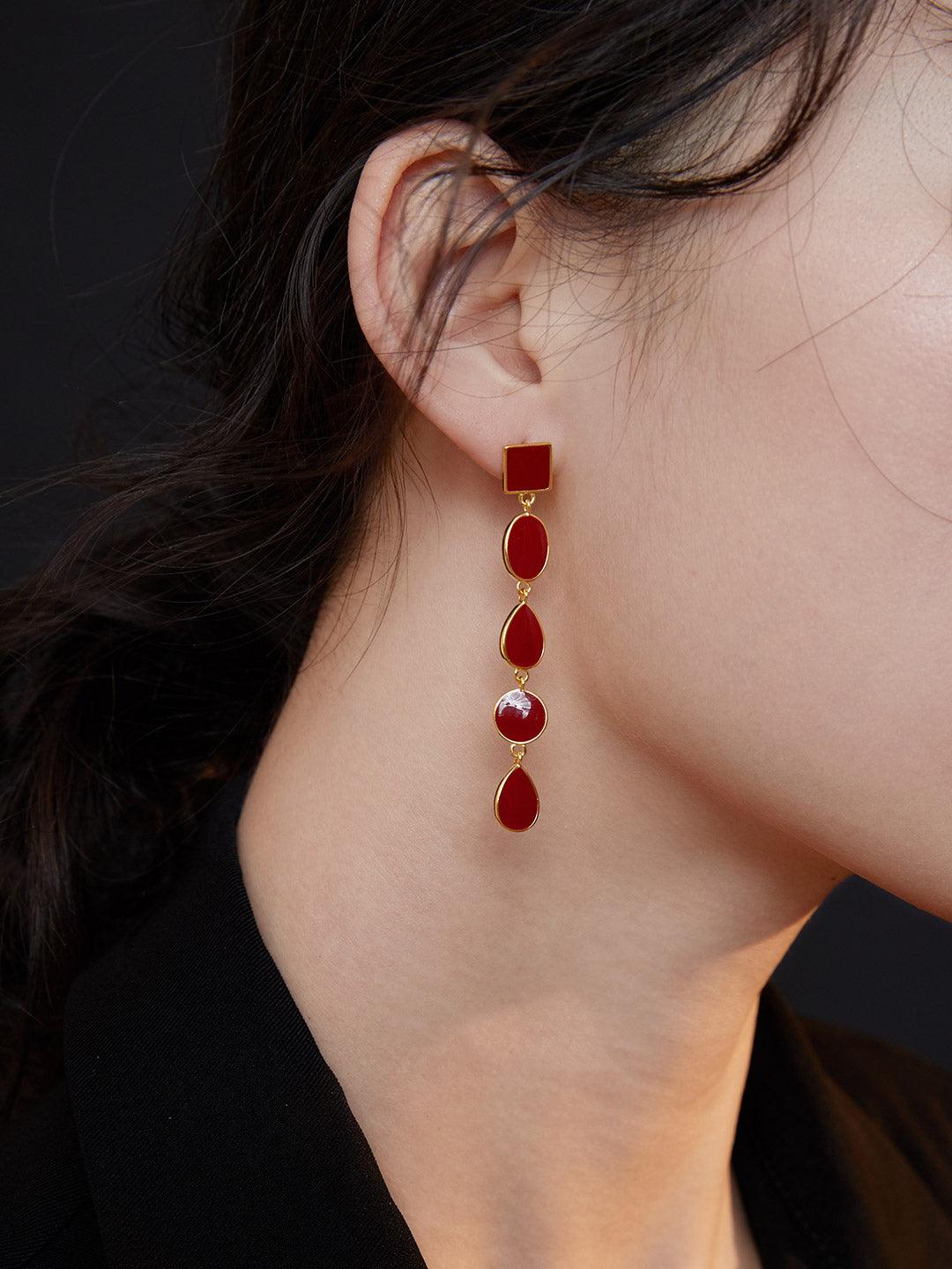 China Red Drip Glaze Series - MinElèn Jewelry