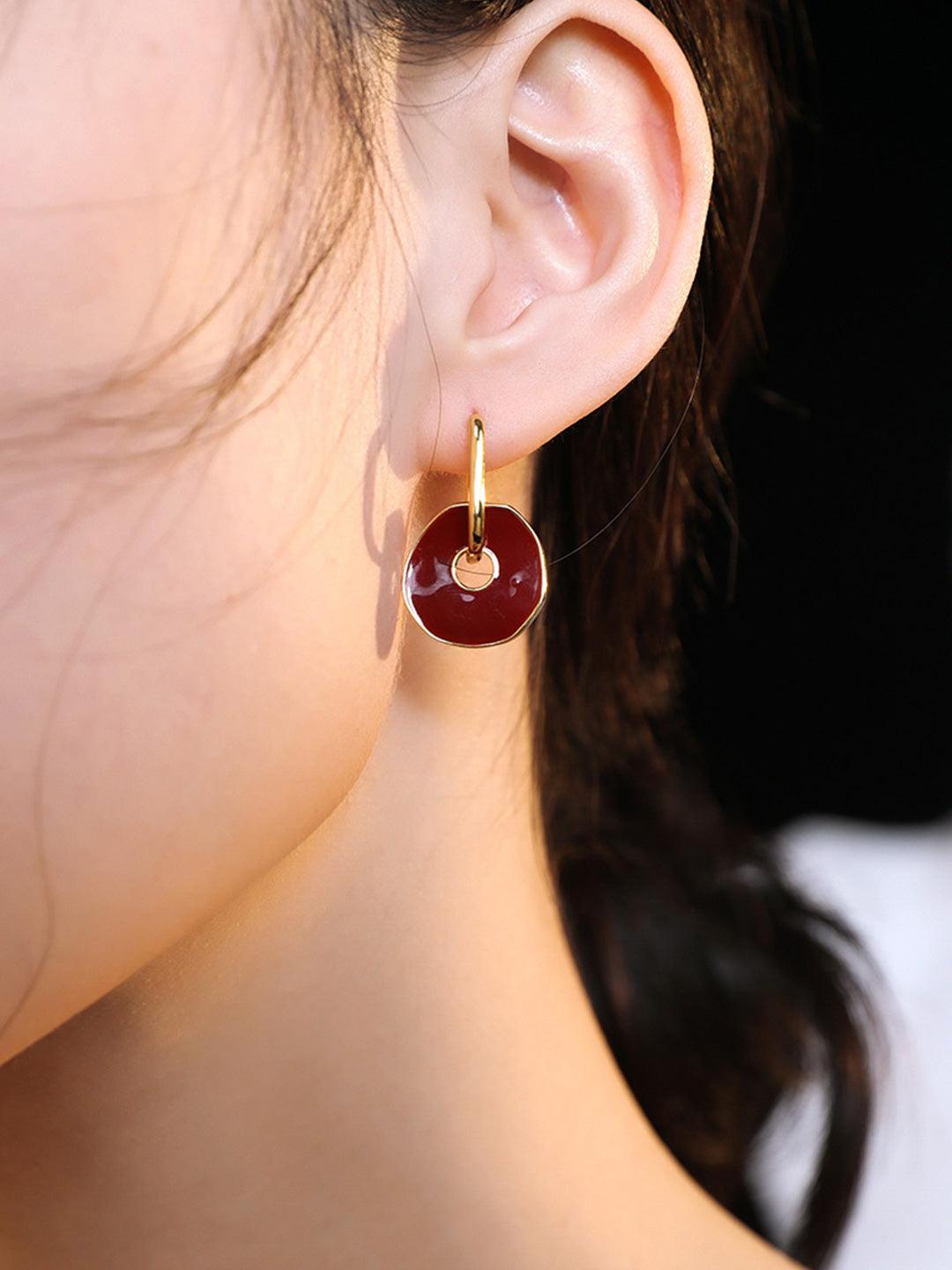 Premium sense of light luxury temperament retro Hong Kong style earrings - MinElèn Jewelry