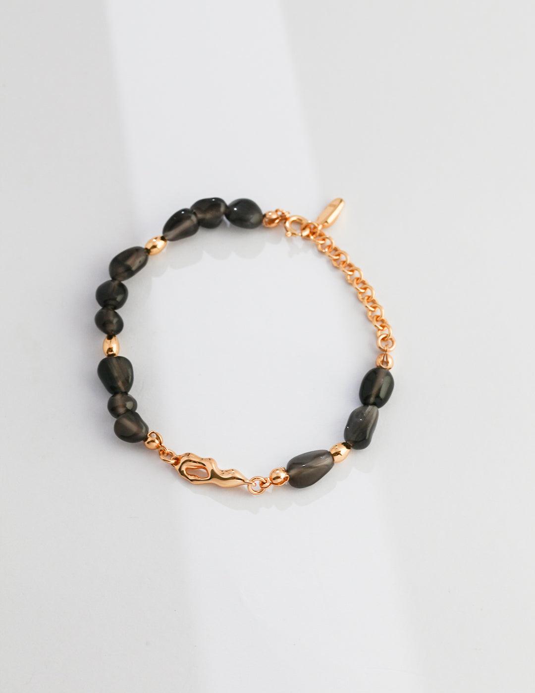 Sterling Silver Obsidian Bracelet - MinElèn Jewelry