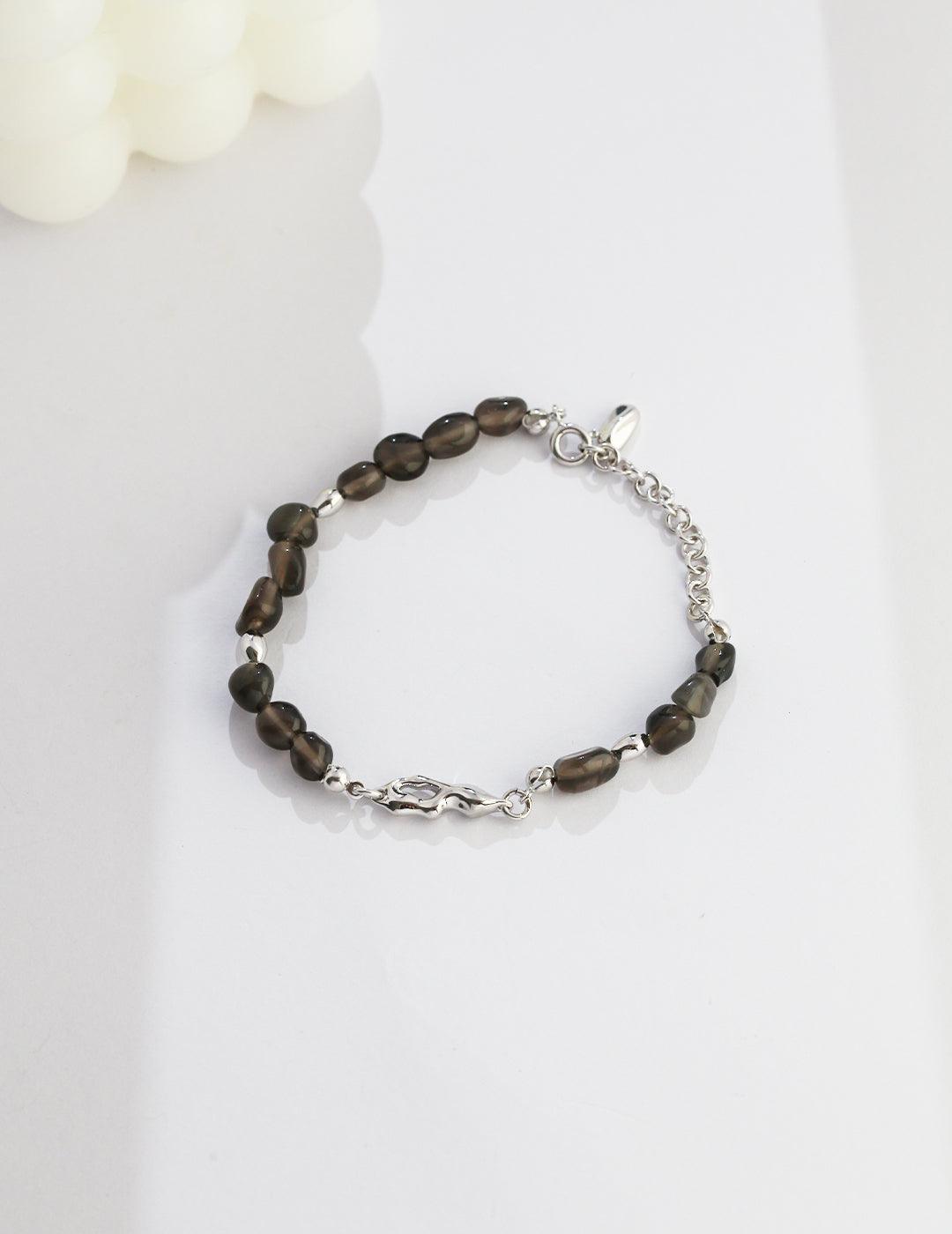 Sterling Silver Obsidian Bracelet - MinElèn Jewelry