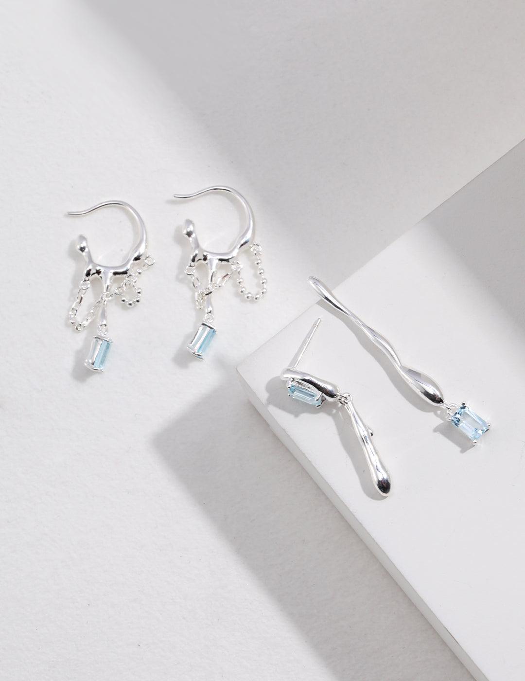 Sterling Silver Natural Topaz Earrings