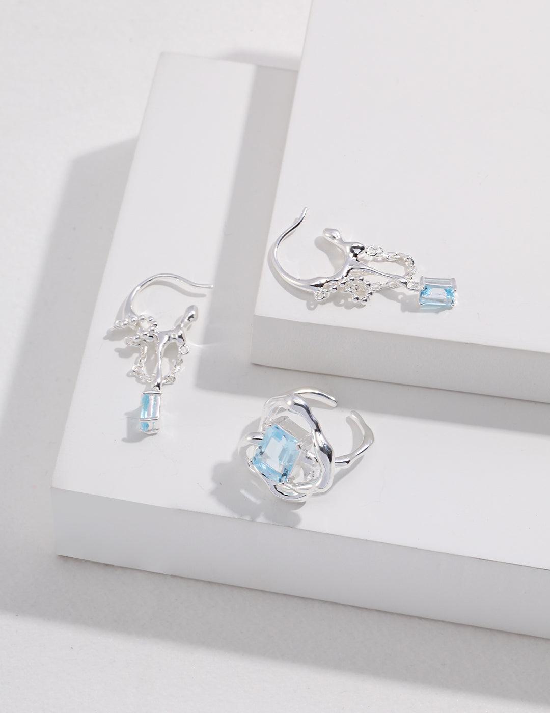 Sterling Silver Natural Topaz Earrings