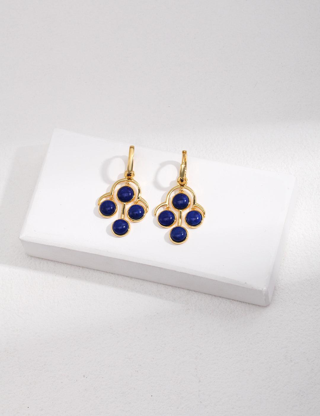 Natural Lapis Lazuli Earrings in Sterling Silver