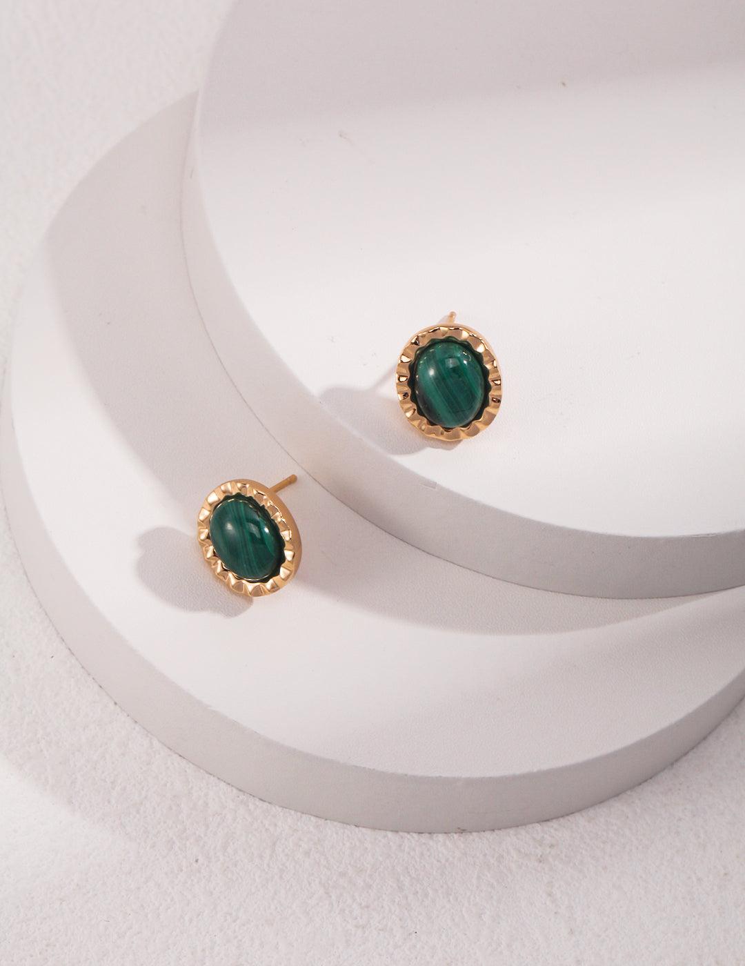 Sterling Silver Malachite Earrings