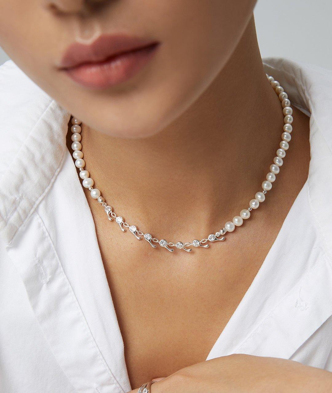 Sterling Silver Pearl Necklace