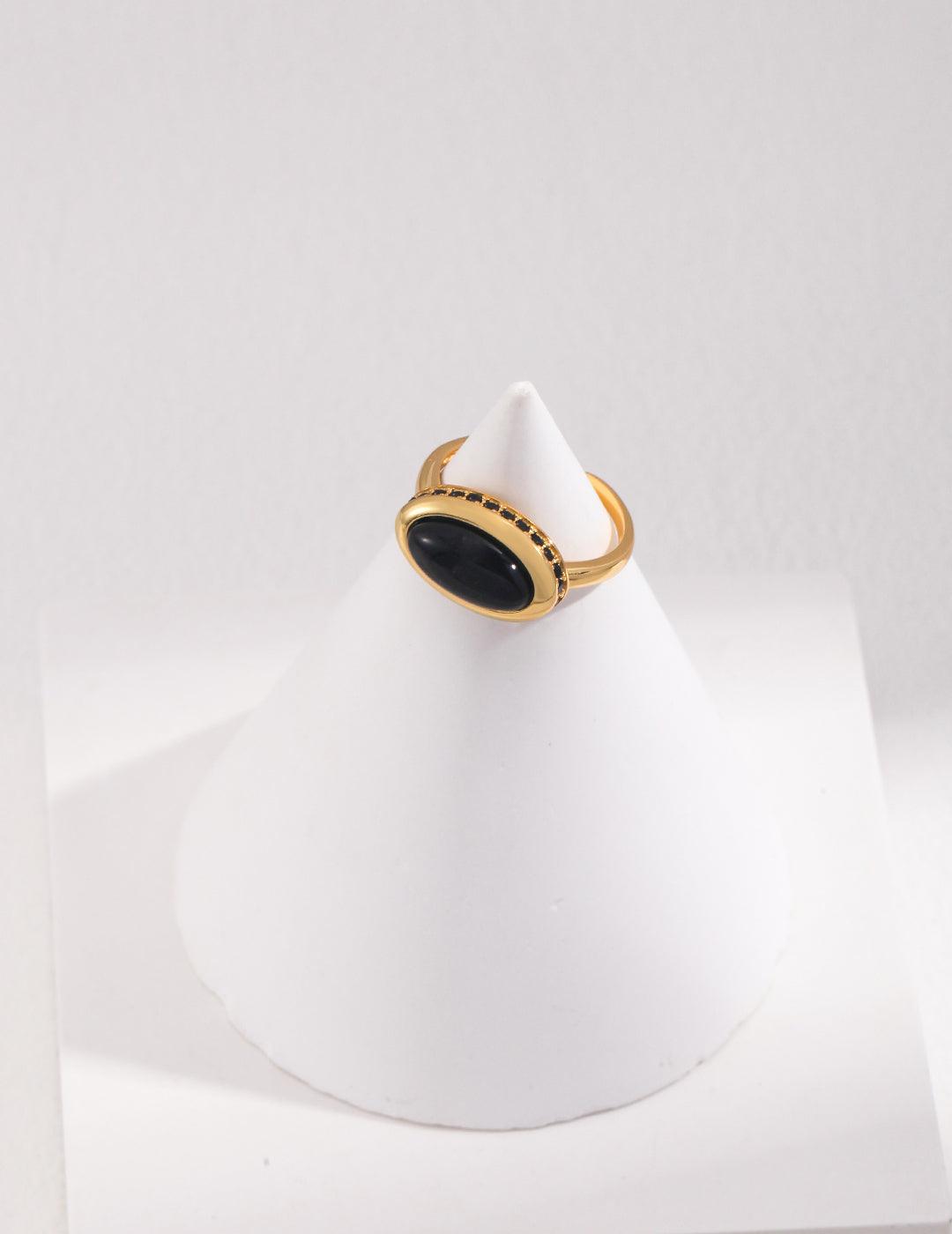 Agate ring and earrings set - MinElèn Jewelry