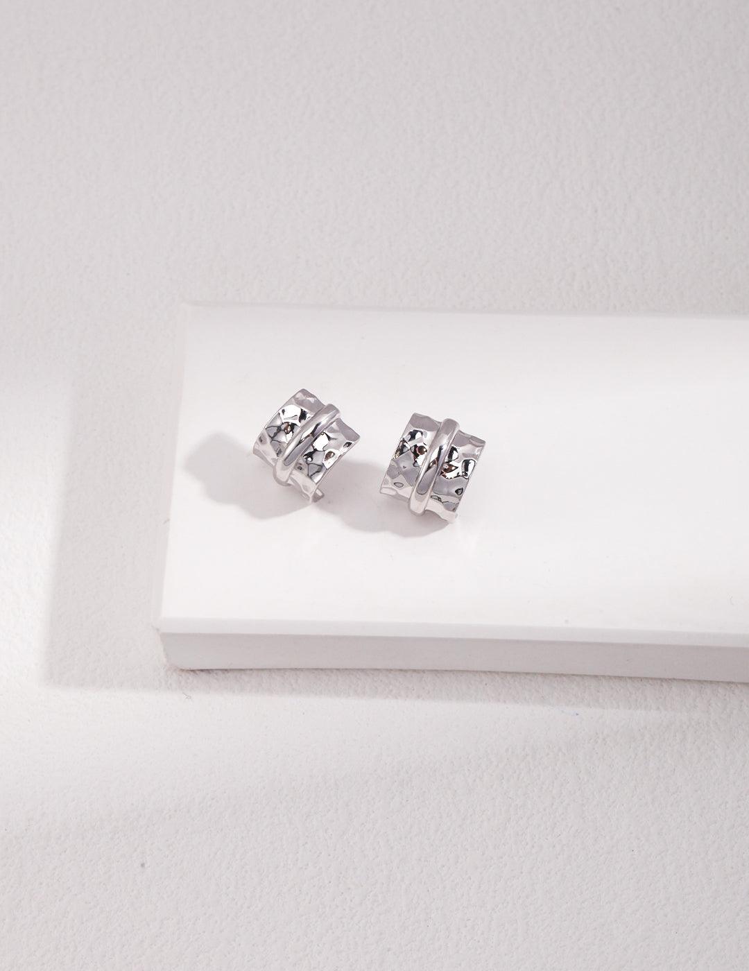 Sterling Silver Simple Earrings - MinElèn Jewelry