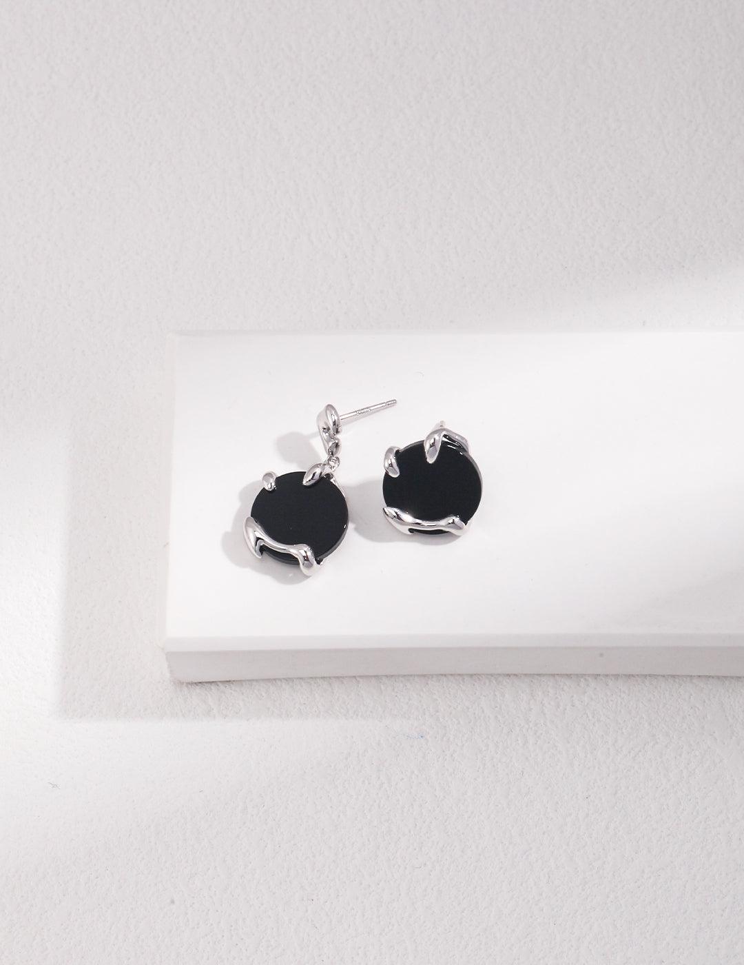 Sterling Silver AB Asymmetrical Earrings - MinElèn Jewelry