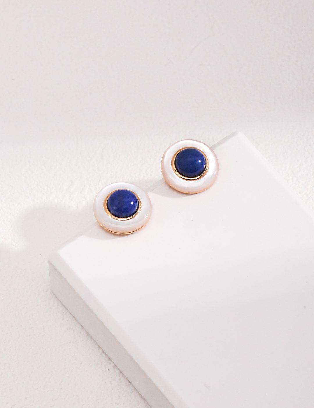 Lapis Lazuli Earrings in Sterling Silver - MinElèn Jewelry