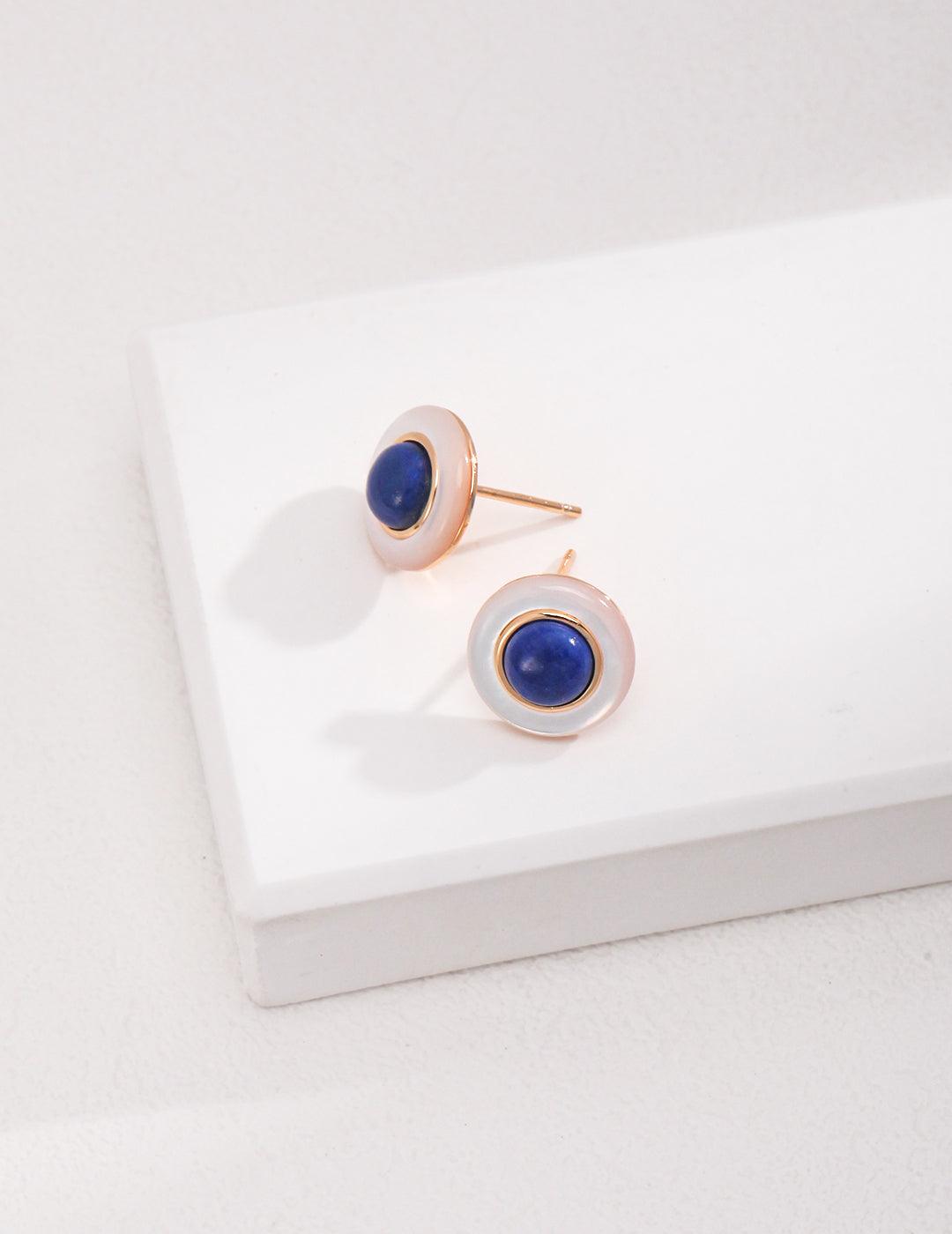 Lapis Lazuli Earrings in Sterling Silver - MinElèn Jewelry