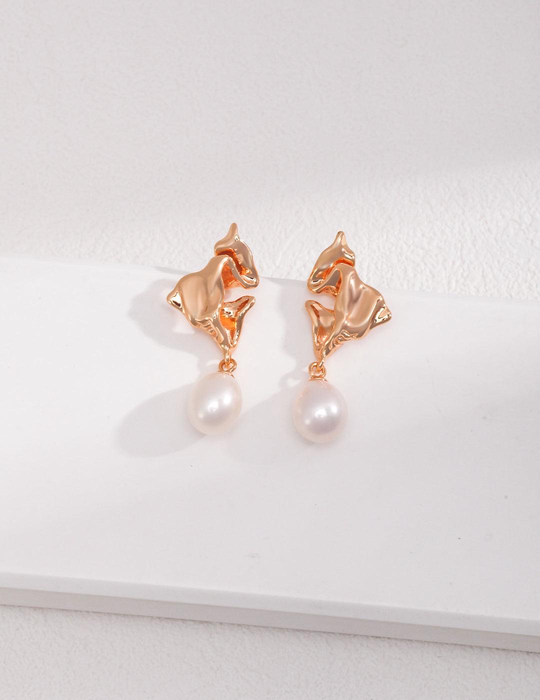 Sterling Silver Pearl Earrings - MinElèn Jewelry