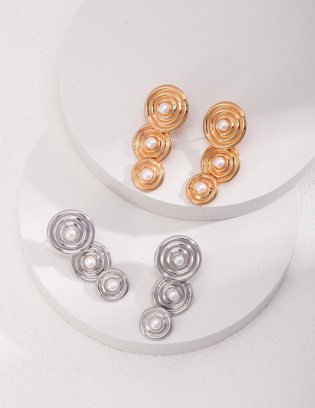 Sterling Silver Pearl Earrings - MinElèn Jewelry