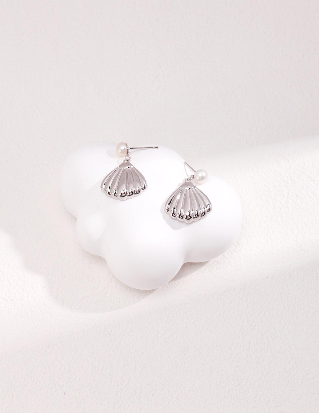 Sterling Silver Pearl Earrings - MinElèn Jewelry