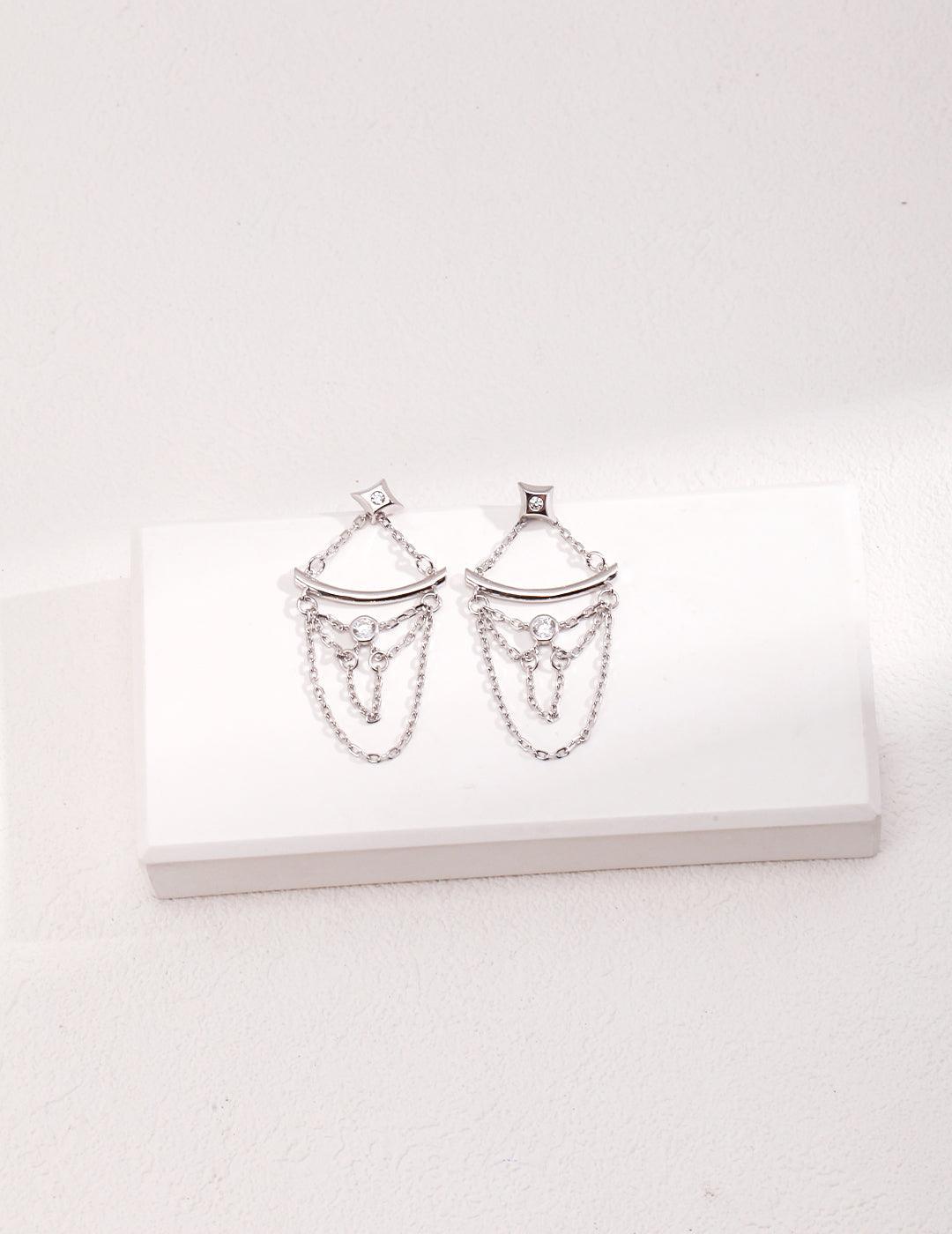 Sterling Silver Zirconia Earrings - MinElèn Jewelry