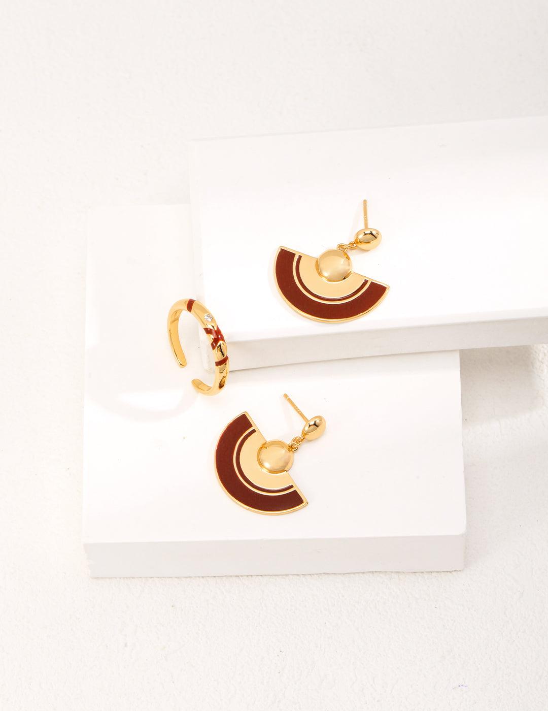 Sterling Silver Drip Glaze Earrings - MinElèn Jewelry