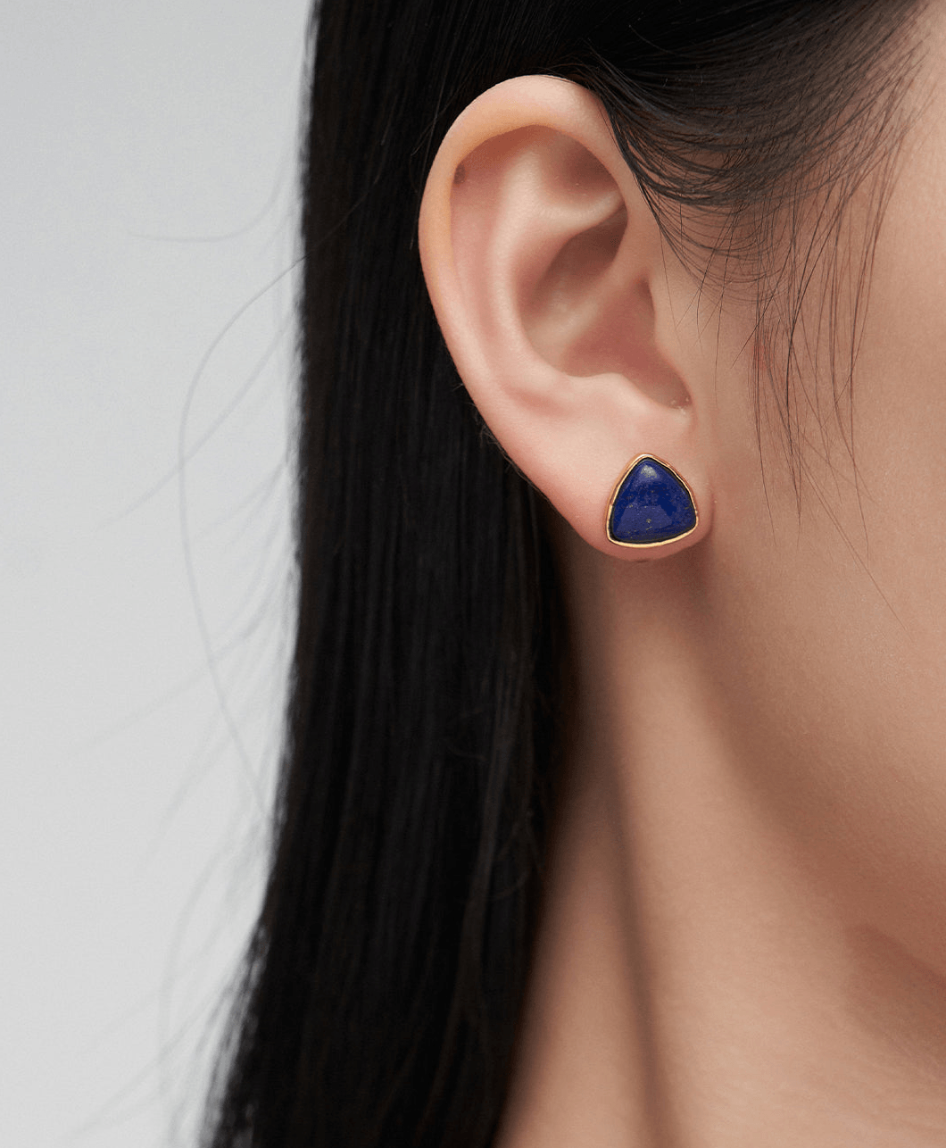 Natural Lapis Lazuli Earrings in Sterling Silver - MinElèn Jewelry