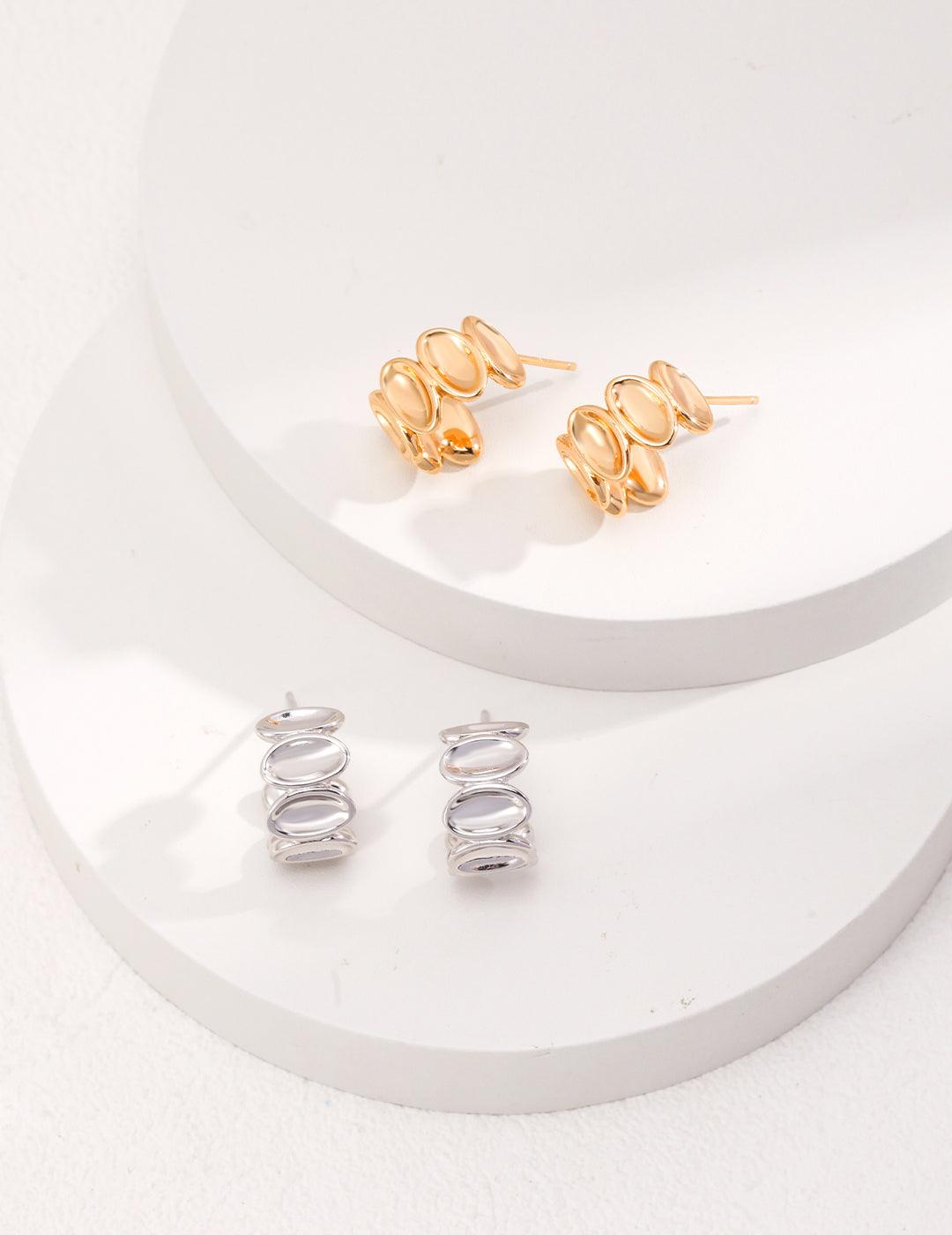 Sterling Silver Simple Earrings - MinElèn Jewelry