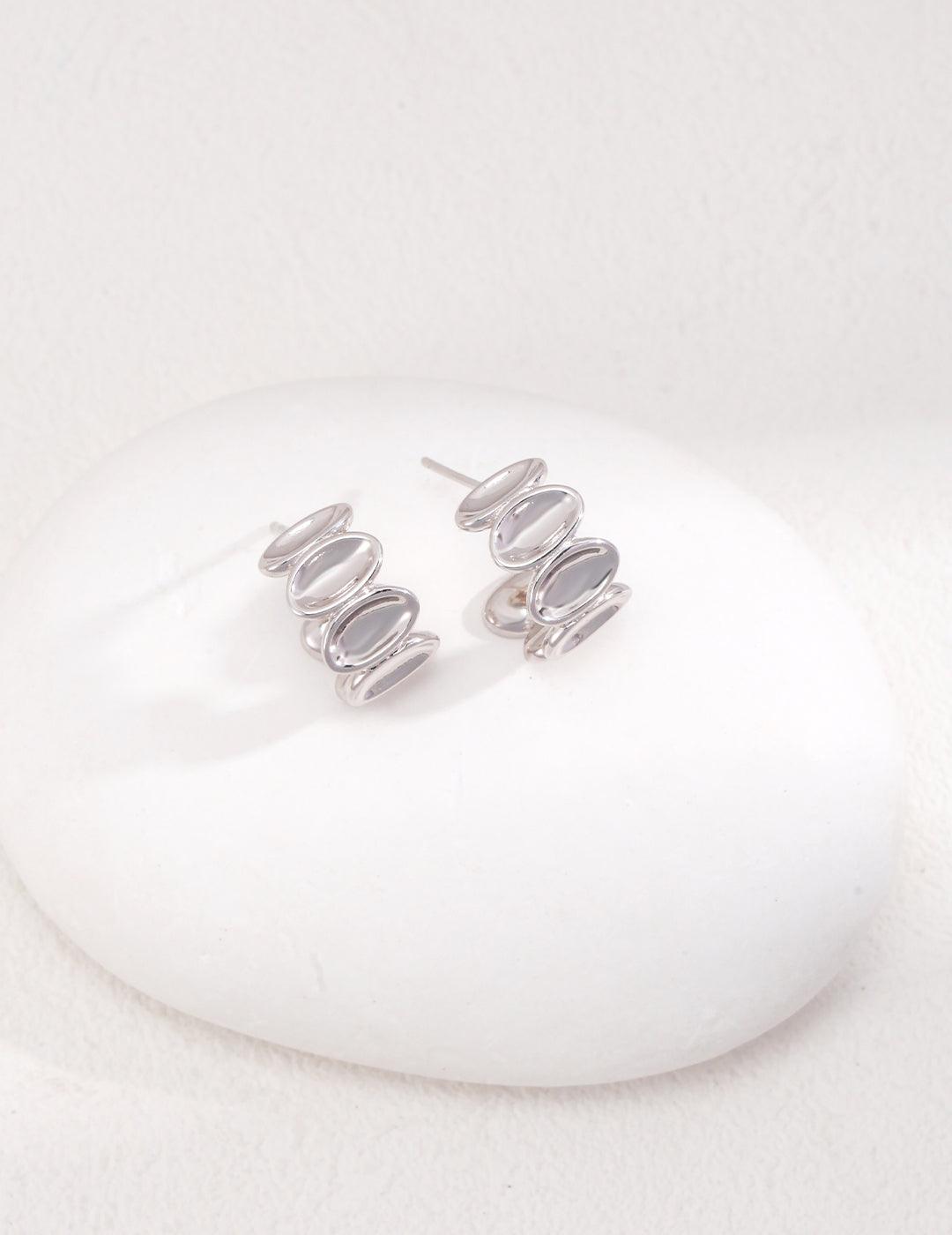 Sterling Silver Simple Earrings - MinElèn Jewelry