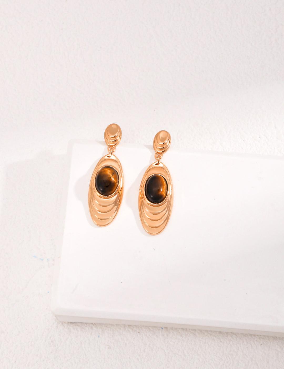 Murad Caramel Colorway Stud Earrings - MinElèn Jewelry