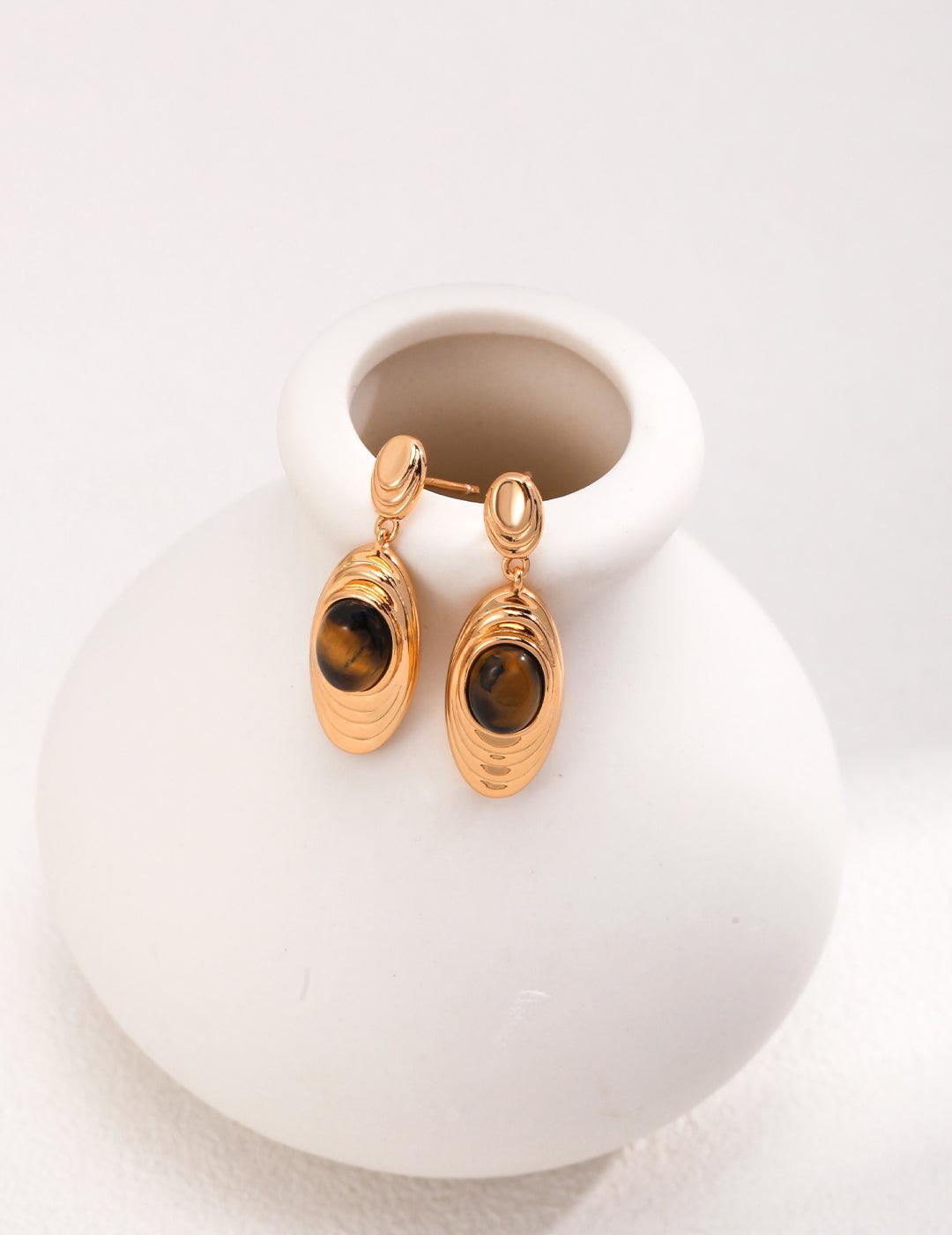 Murad Caramel Colorway Stud Earrings - MinElèn Jewelry