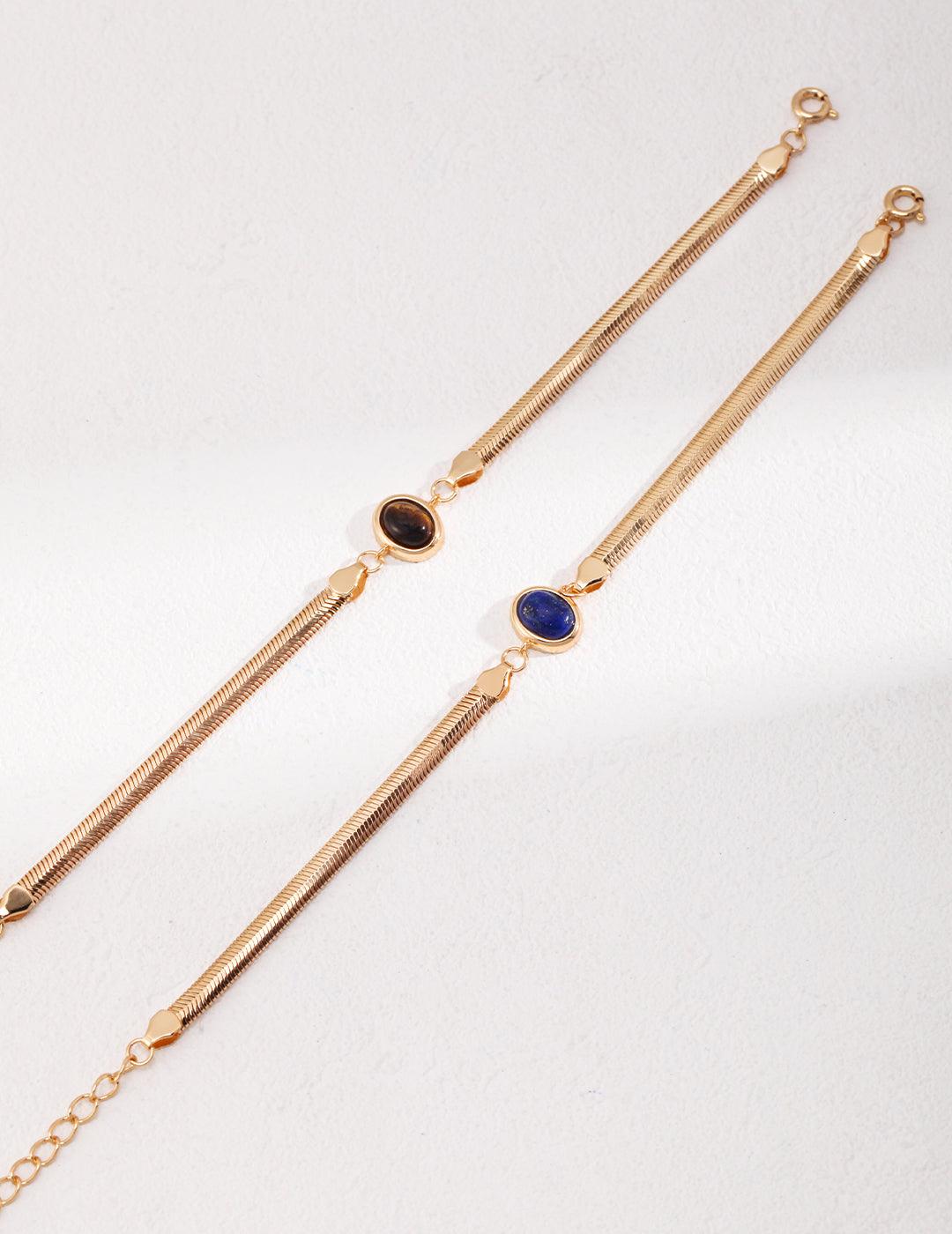 Natural Lapis Lazuli/Tiger Eye Temperament Bracelet - MinElèn Jewelry