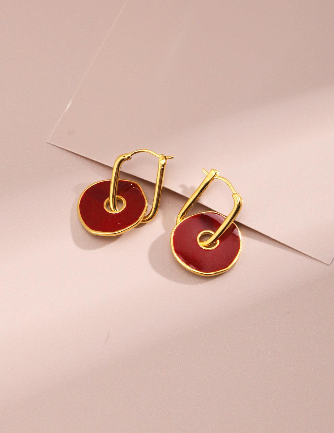 Premium sense of light luxury temperament retro Hong Kong style earrings - MinElèn Jewelry