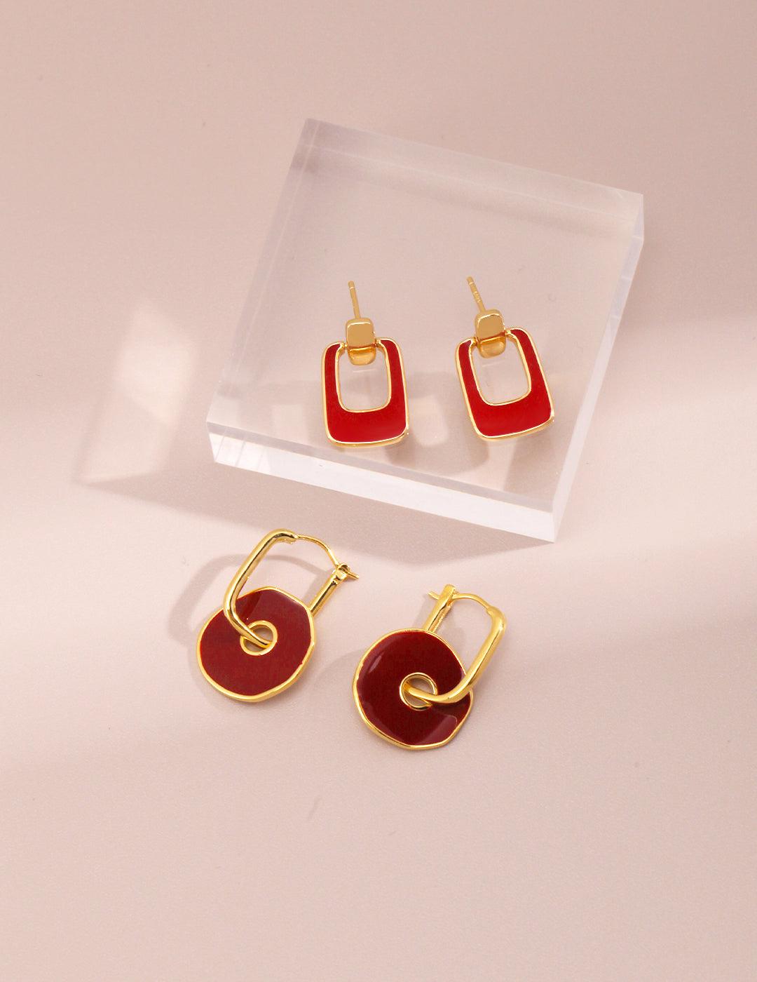 Premium sense of light luxury temperament retro Hong Kong style earrings - MinElèn Jewelry