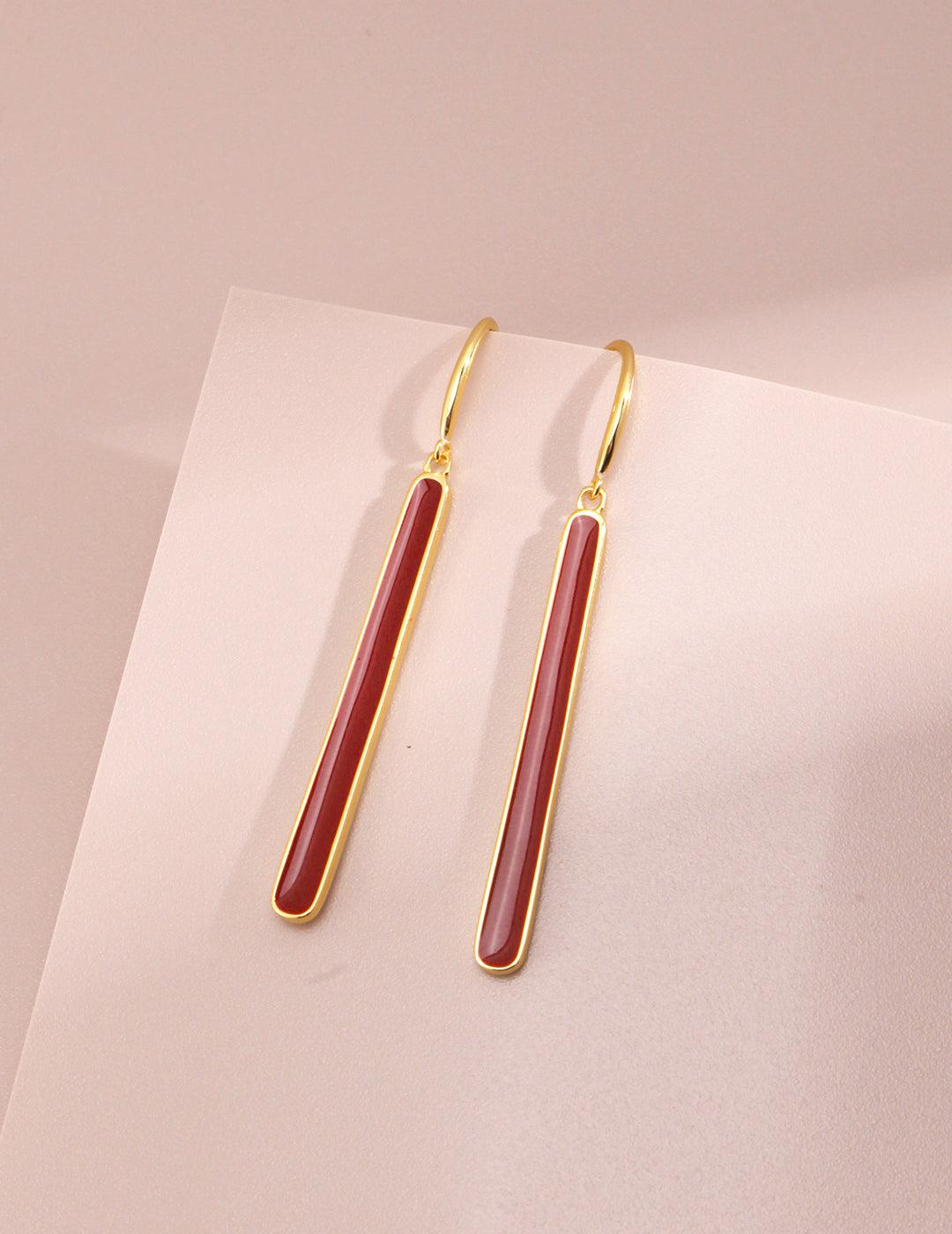 Asia tyle Red Drip Glaze Earrings - MinElèn Jewelry