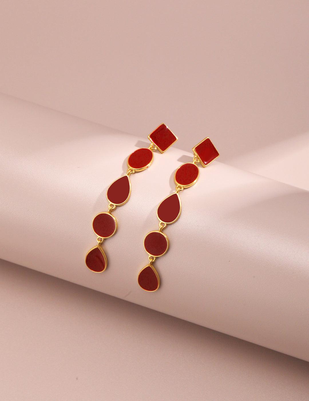 China Red Drip Glaze Series - MinElèn Jewelry