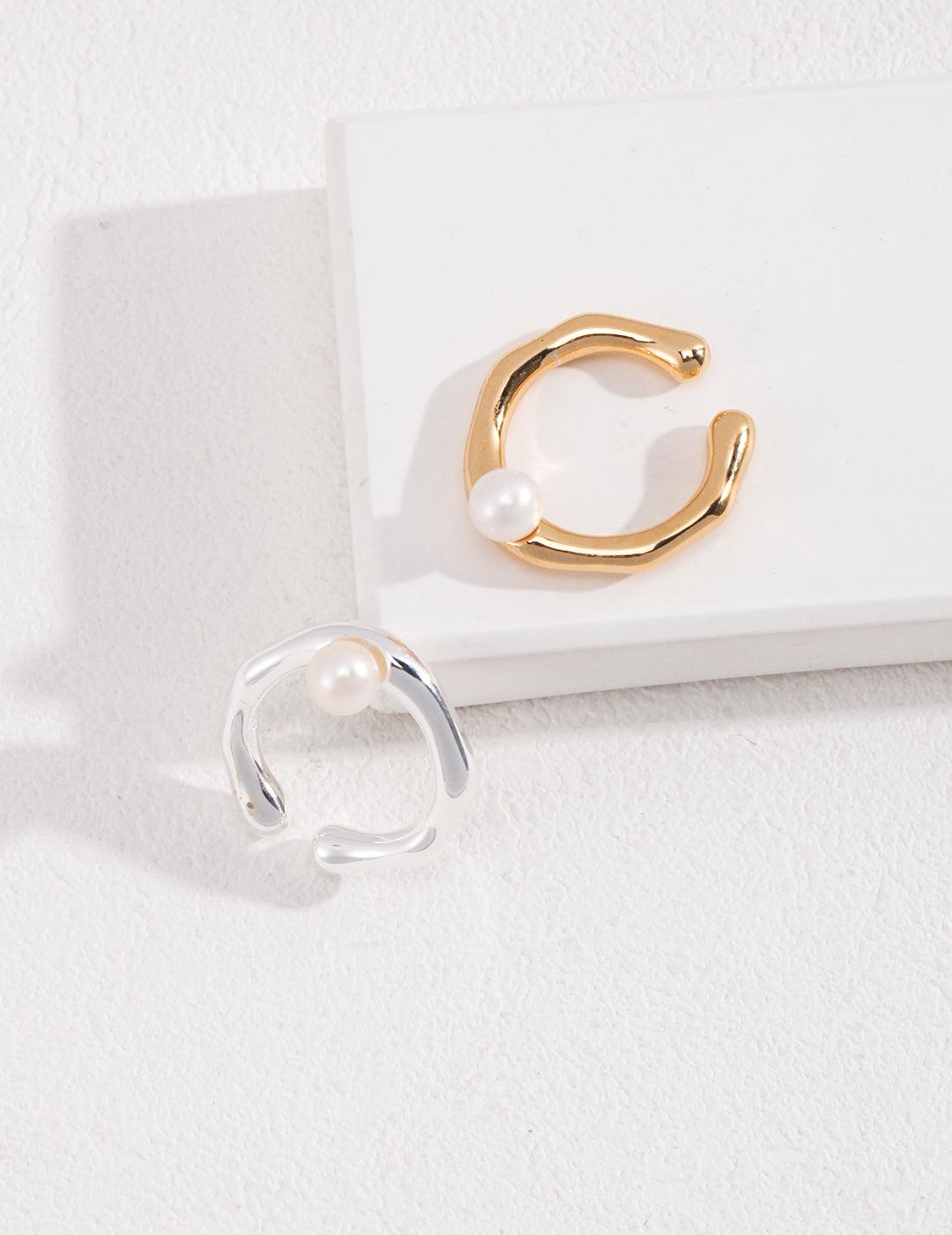 Pearl Ring Irregular ring - MinElèn Jewelry