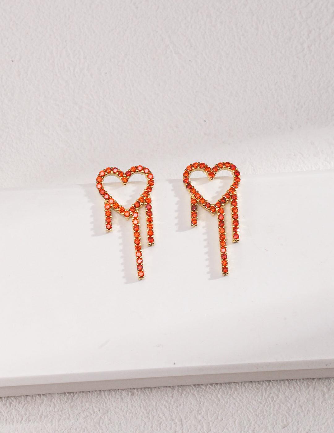 Designer Heart Earrings - MinElèn Jewelry