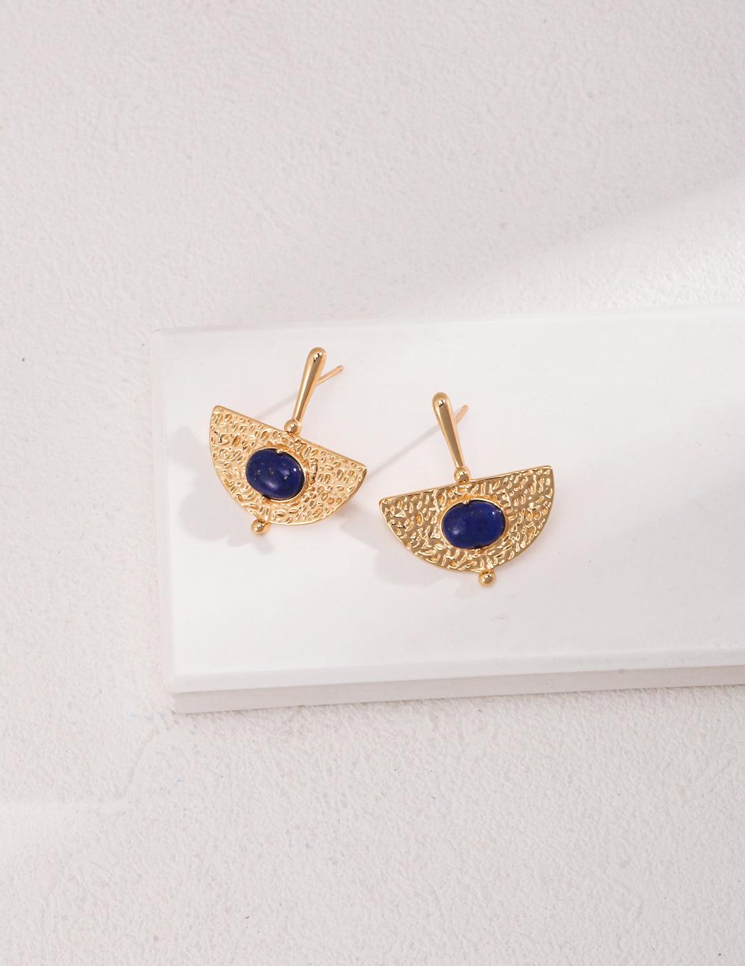 Sterling Silver Lapis Lazuli Earrings - MinElèn Jewelry