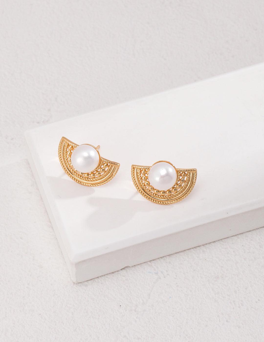 A pair of golden studs tells the story of a thousand years. - MinElèn Jewelry