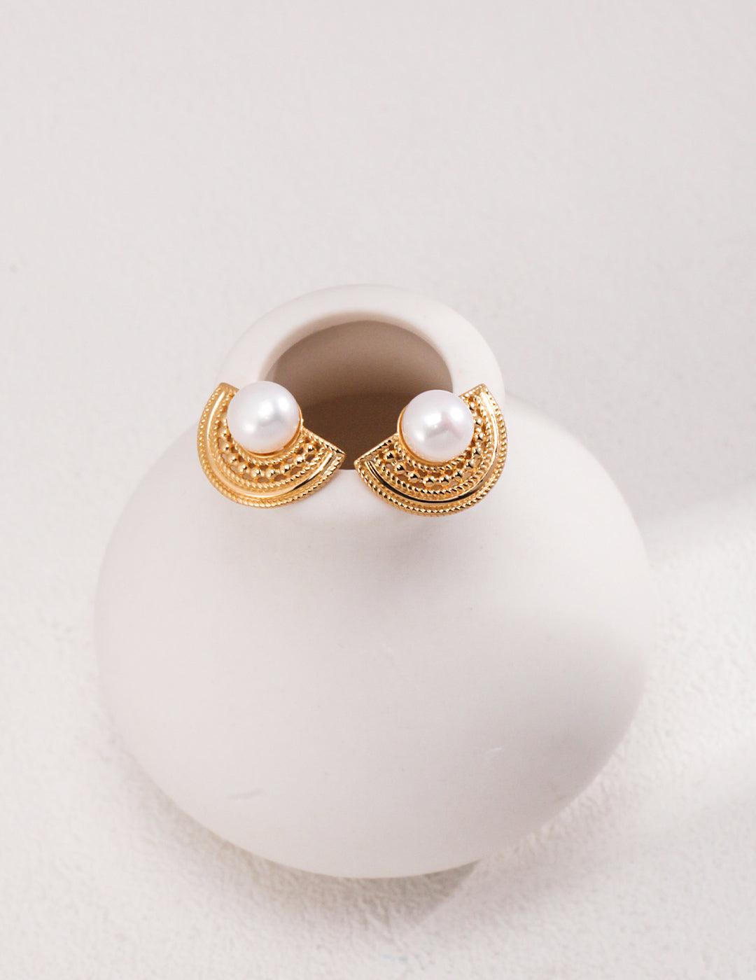 A pair of golden studs tells the story of a thousand years. - MinElèn Jewelry