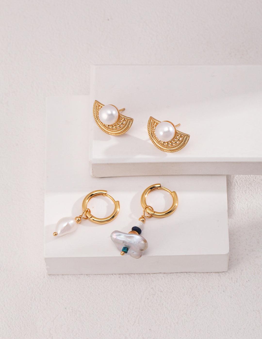 A pair of golden studs tells the story of a thousand years. - MinElèn Jewelry