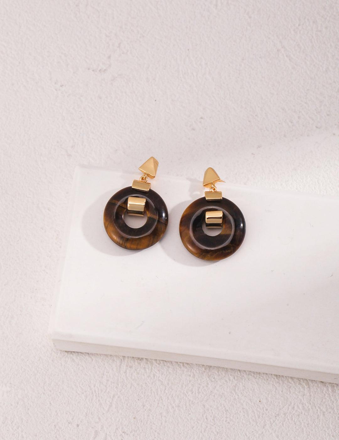 Earrings made of goldstone are really unique and elegant - MinElèn Jewelry