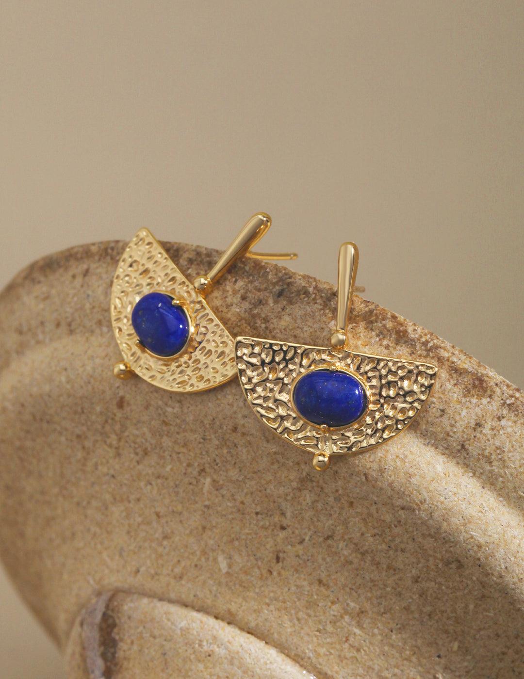 Sterling Silver Lapis Lazuli Earrings - MinElèn Jewelry