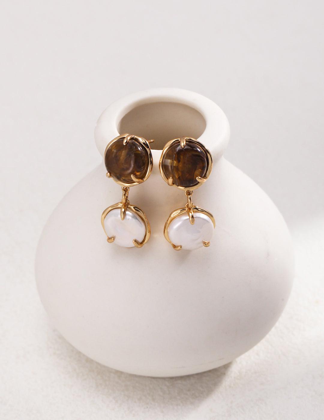 Sterling Silver Pearl Earrings - MinElèn Jewelry