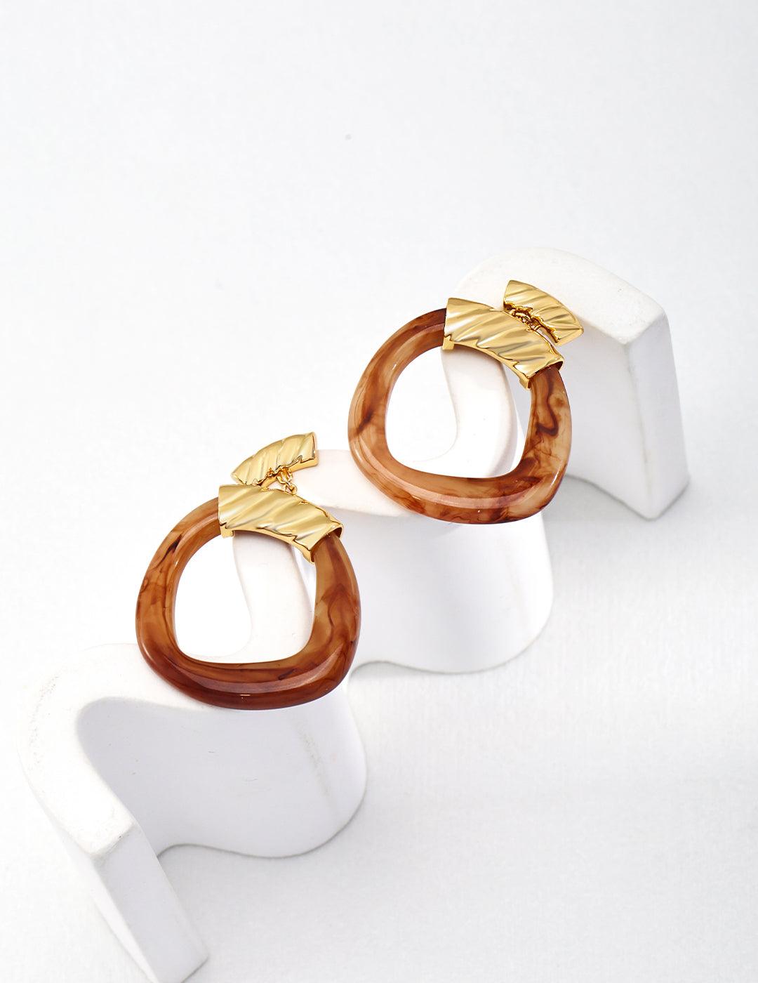 Unique Modern Ethnic Style Resin Stud Earrings - MinElèn Jewelry