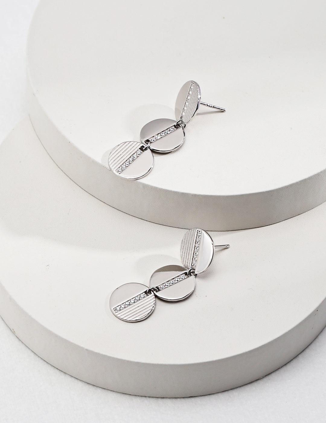 Sterling Silver Simple Earrings - MinElèn Jewelry