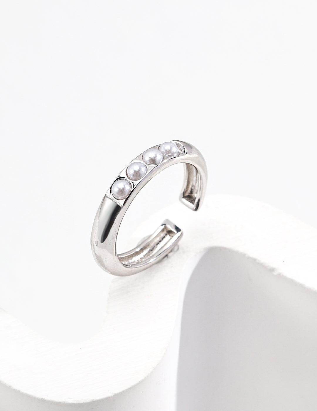 Sterling Silver Bead Ring - MinElèn Jewelry