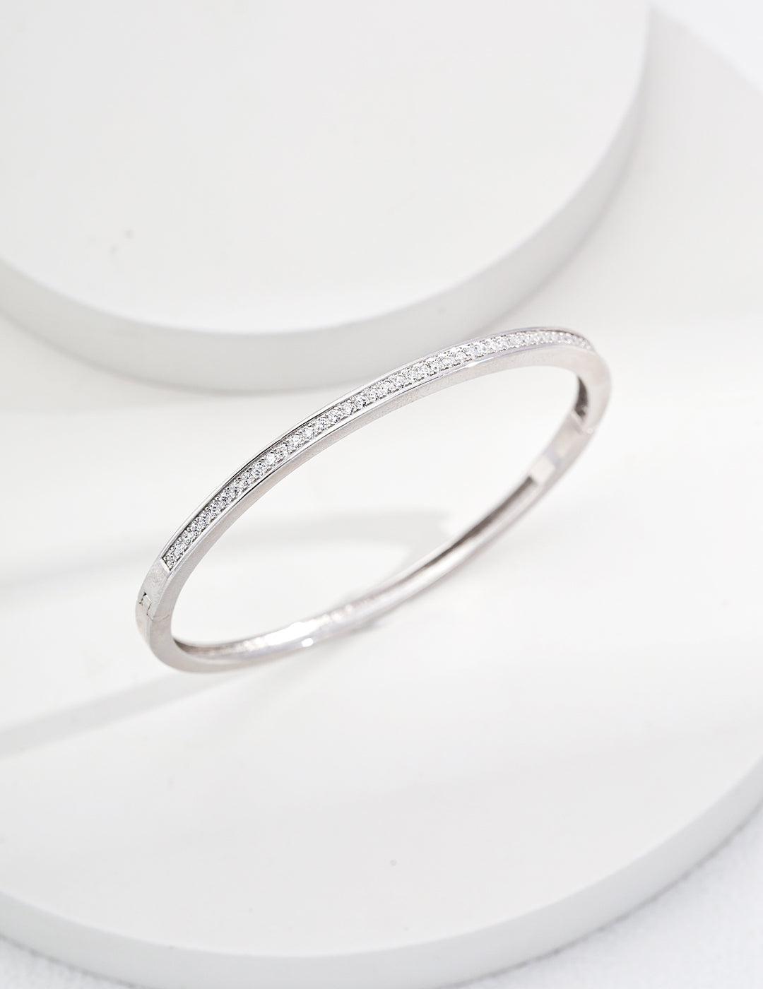 Sterling Silver Simple Bracelet - MinElèn Jewelry