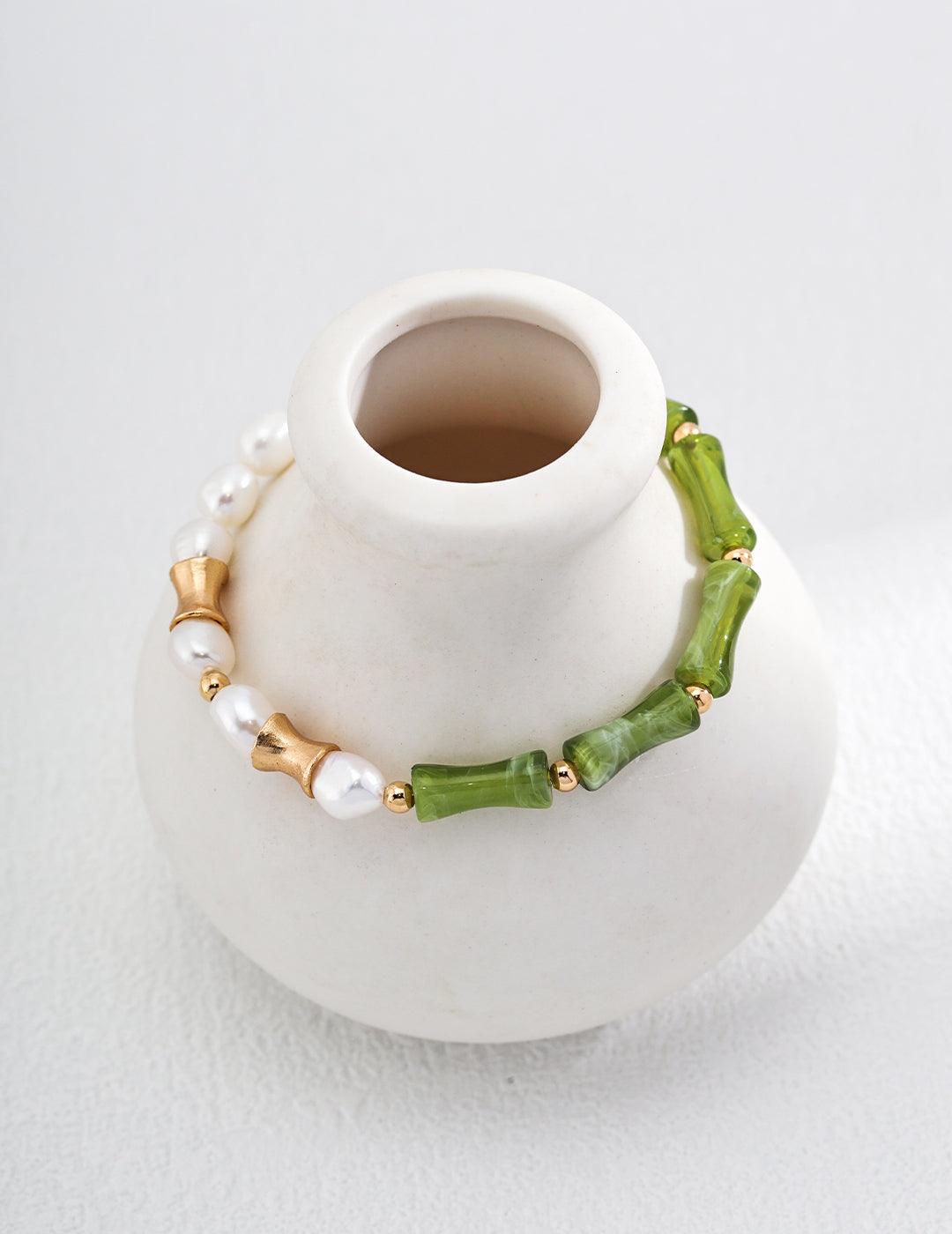 Chinese Bamboo Pearl Bracelet - MinElèn Jewelry