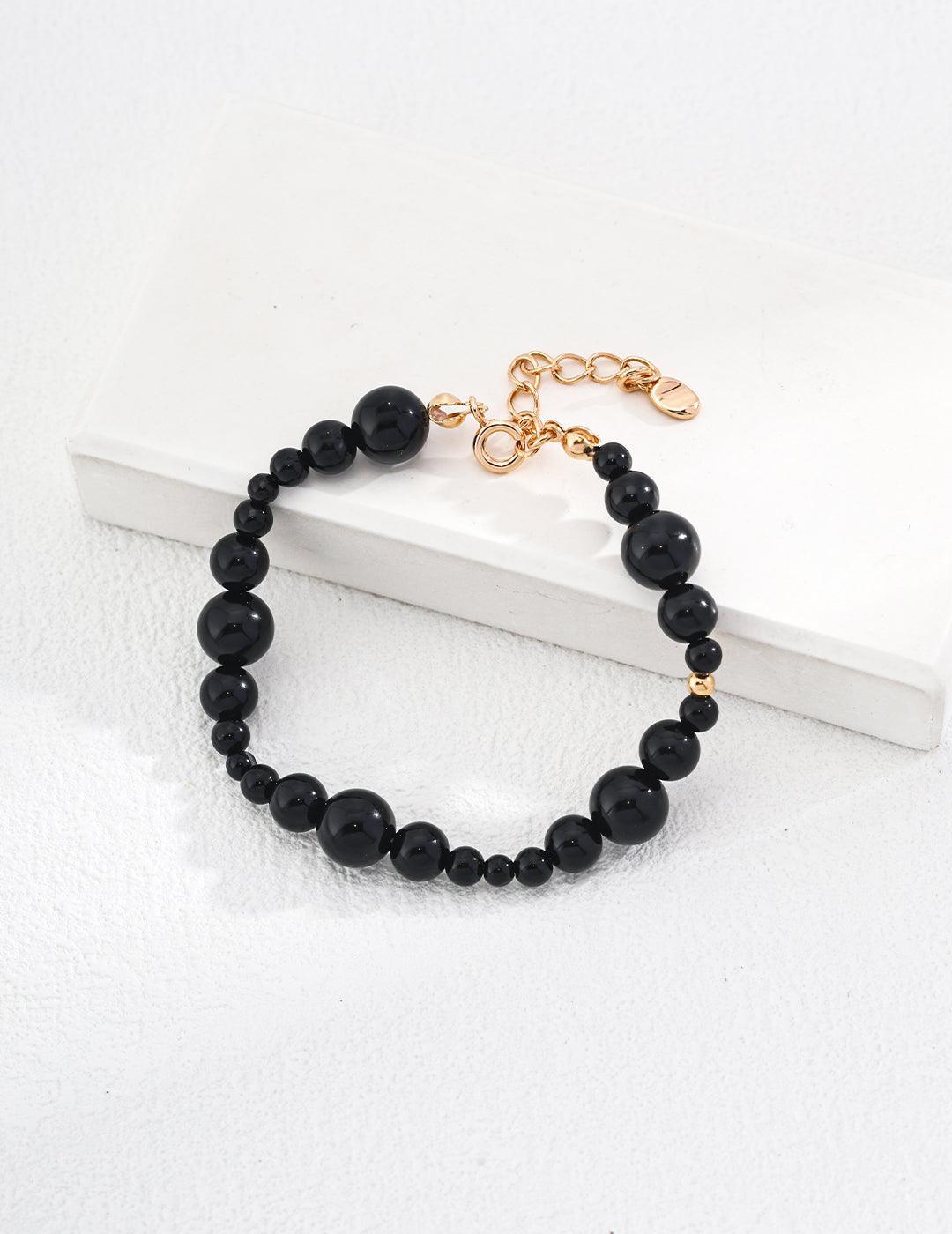 Sterling Silver Onyx Bracelet - MinElèn Jewelry