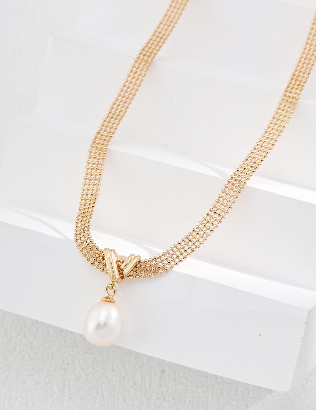 Sterling Silver Pearl Necklace - MinElèn Jewelry