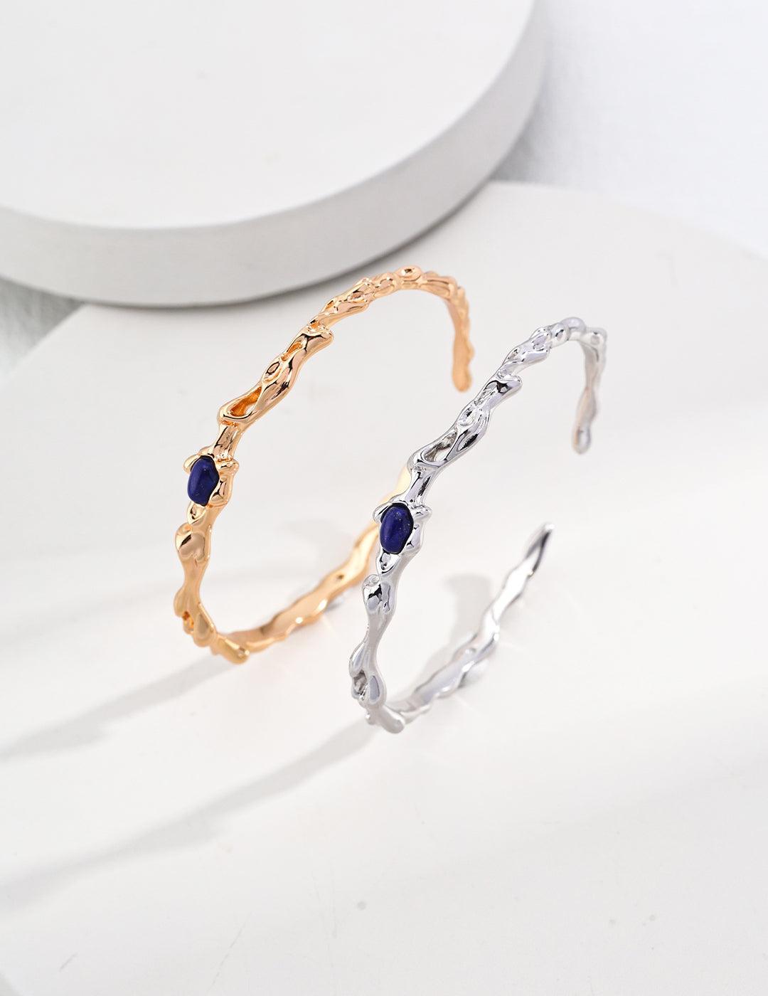 Lapis Lazuli Bracelet in Sterling Silver - MinElèn Jewelry