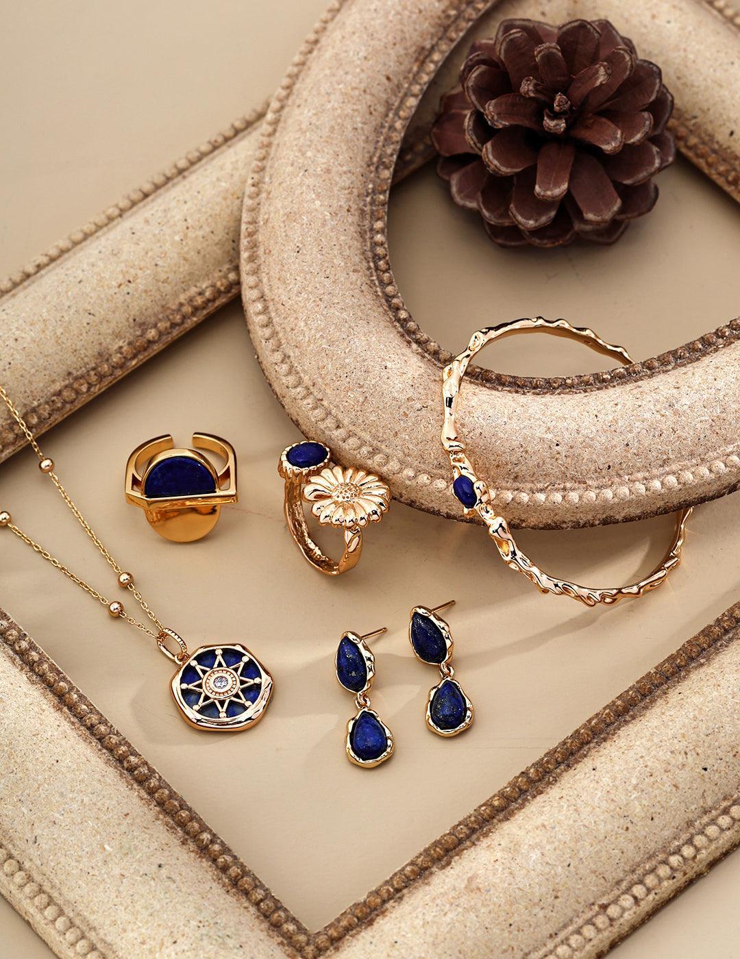 The perfect fusion of classic and fashion - handmade lapis lazuli drop earrings to show your unique taste! - MinElèn Jewelry